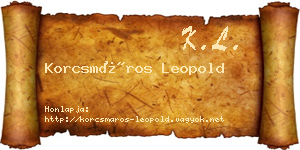 Korcsmáros Leopold névjegykártya